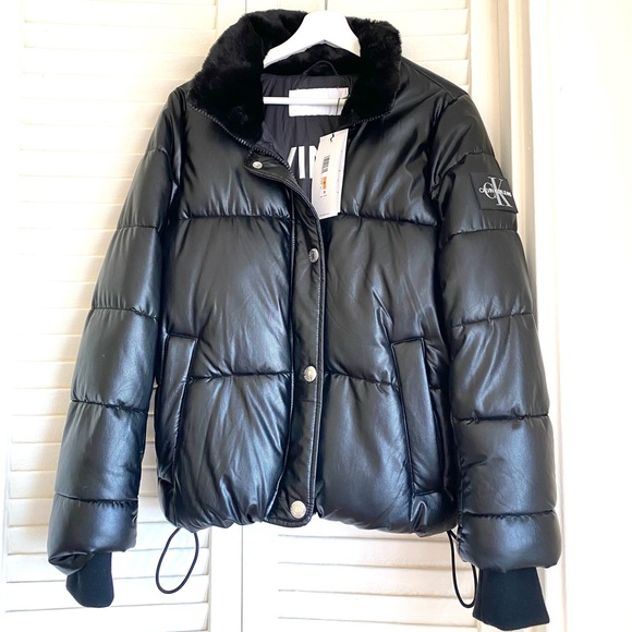 Calvin Klein Jeans Fauxleather Puffer 